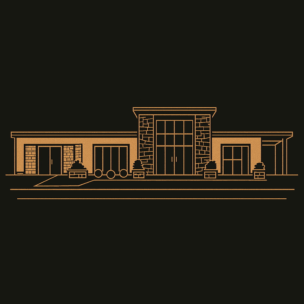 Illustration of Modern Coastal Estate